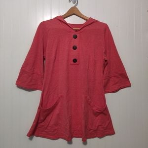 Red/Pink Lur Top with Buttons. S